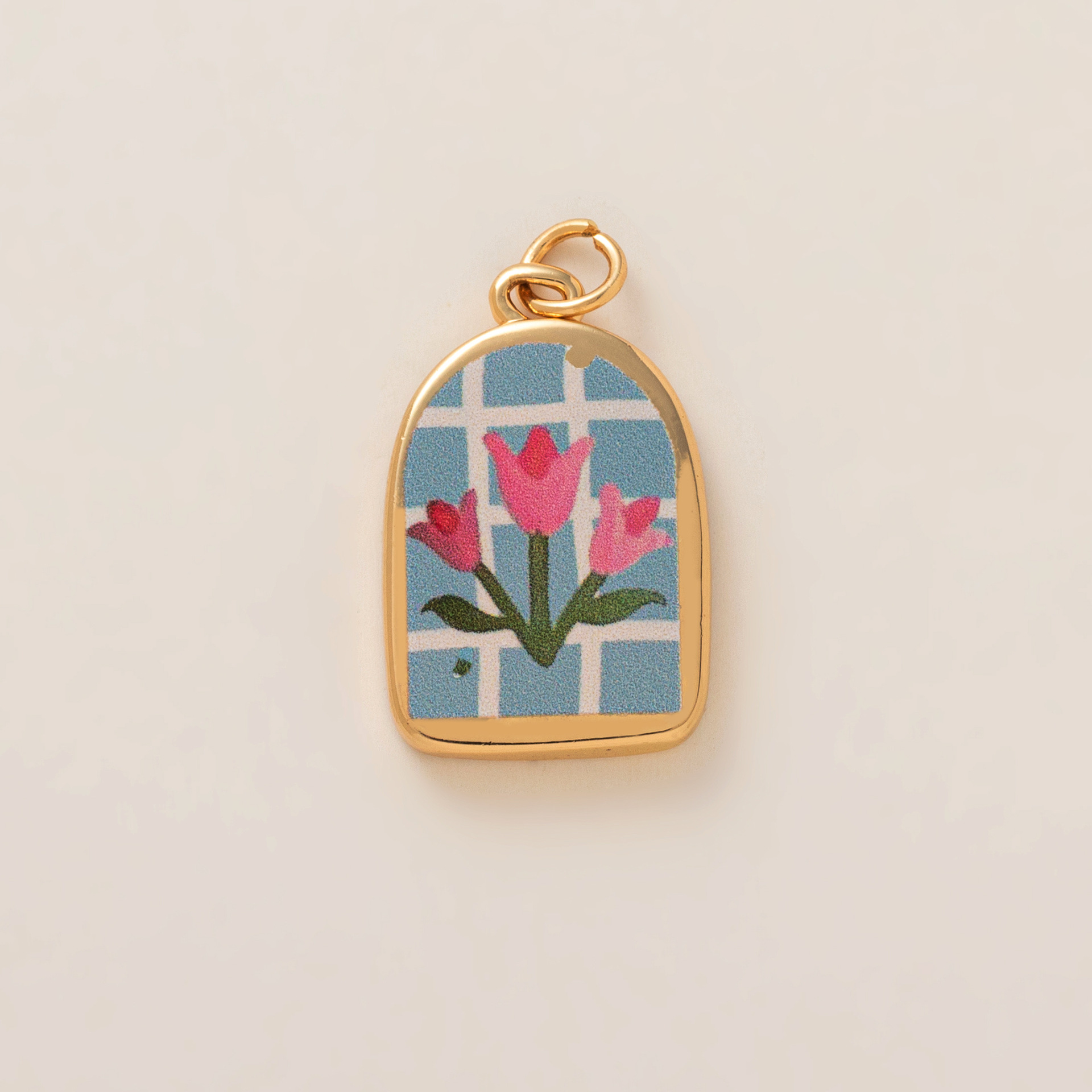 12:Pink flower pendant