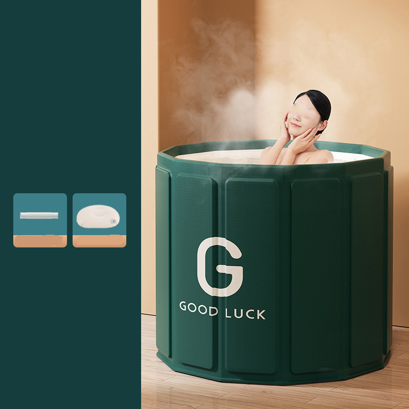 green bath bucket