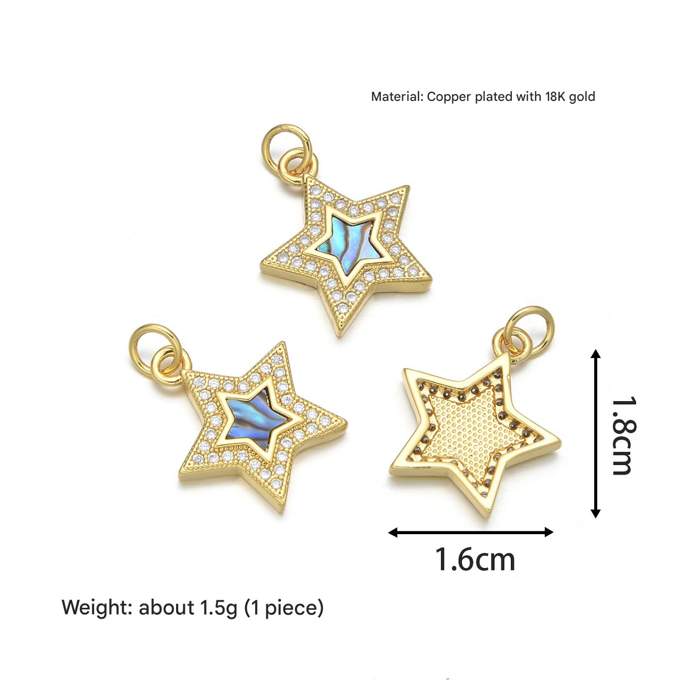 5:Gold edge star pendant (abalone shell)