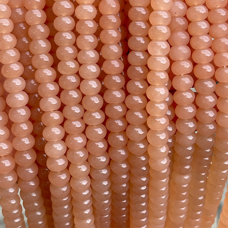 5:Lotus root pink imitation hetian jade abacus beads