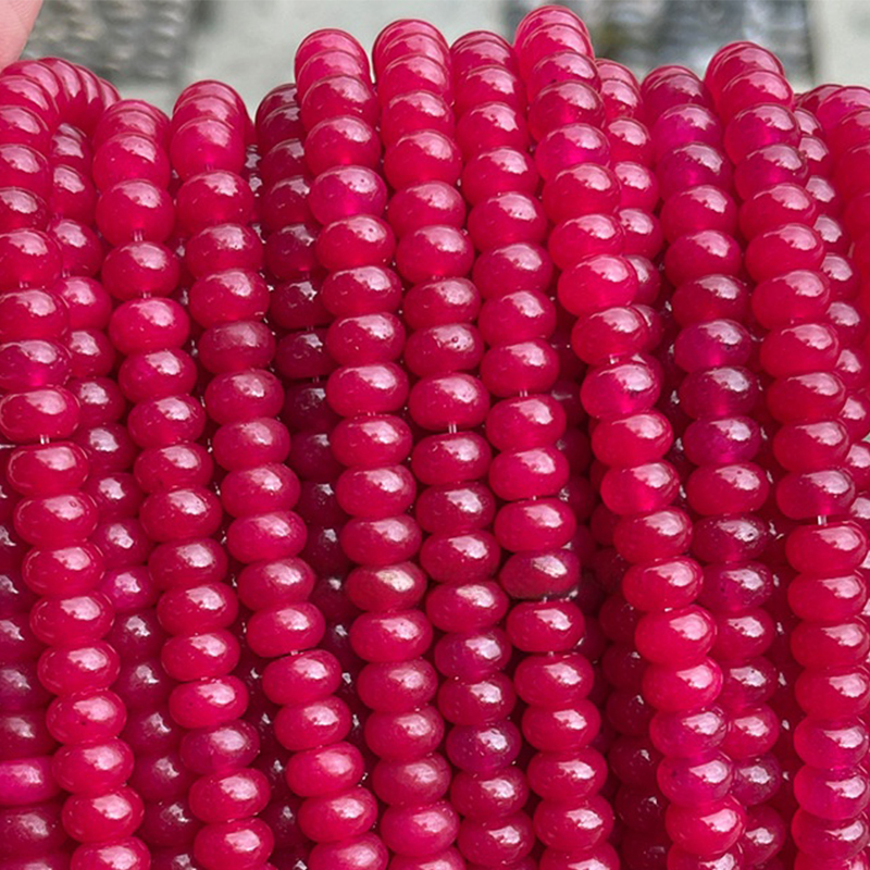 7:Ruby chalcedony abacus beads