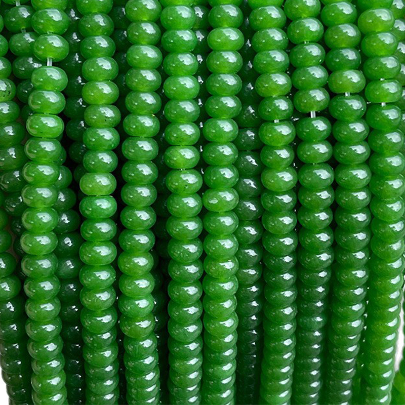 8:green imitation hetian jade abacus beads