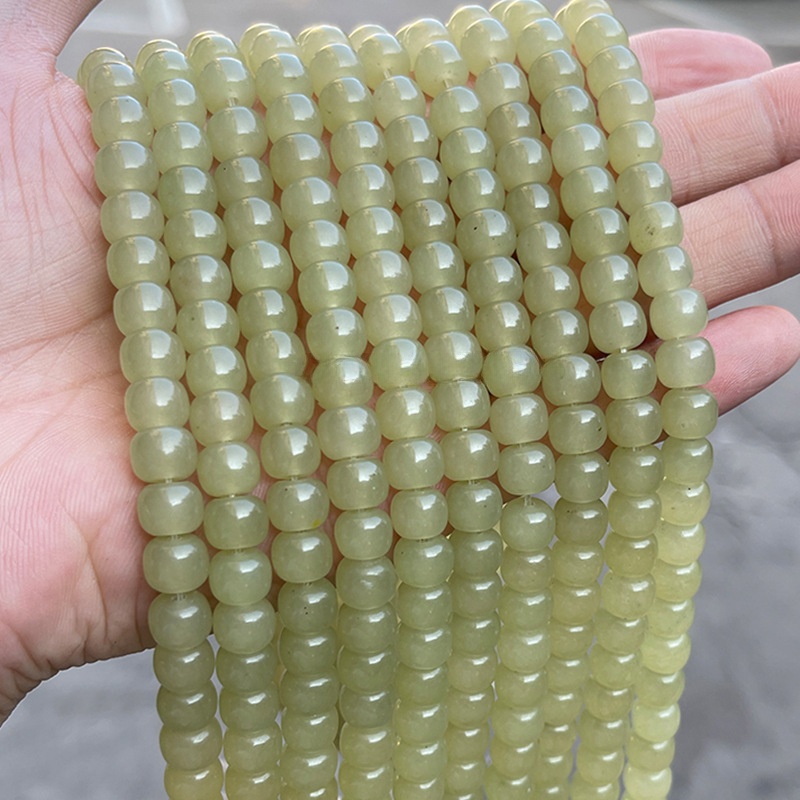 2:hetian jade chalcedony beads 7*8mm
