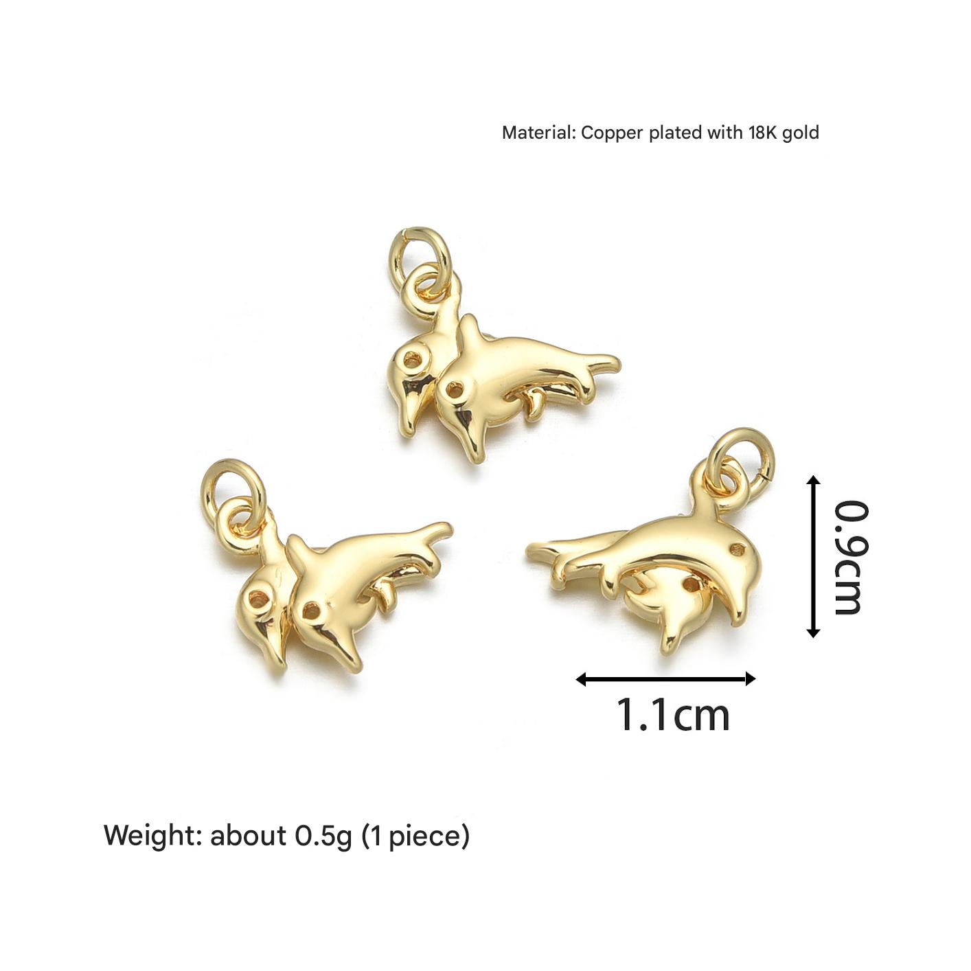 4:Glossy dolphin pendant (gold)