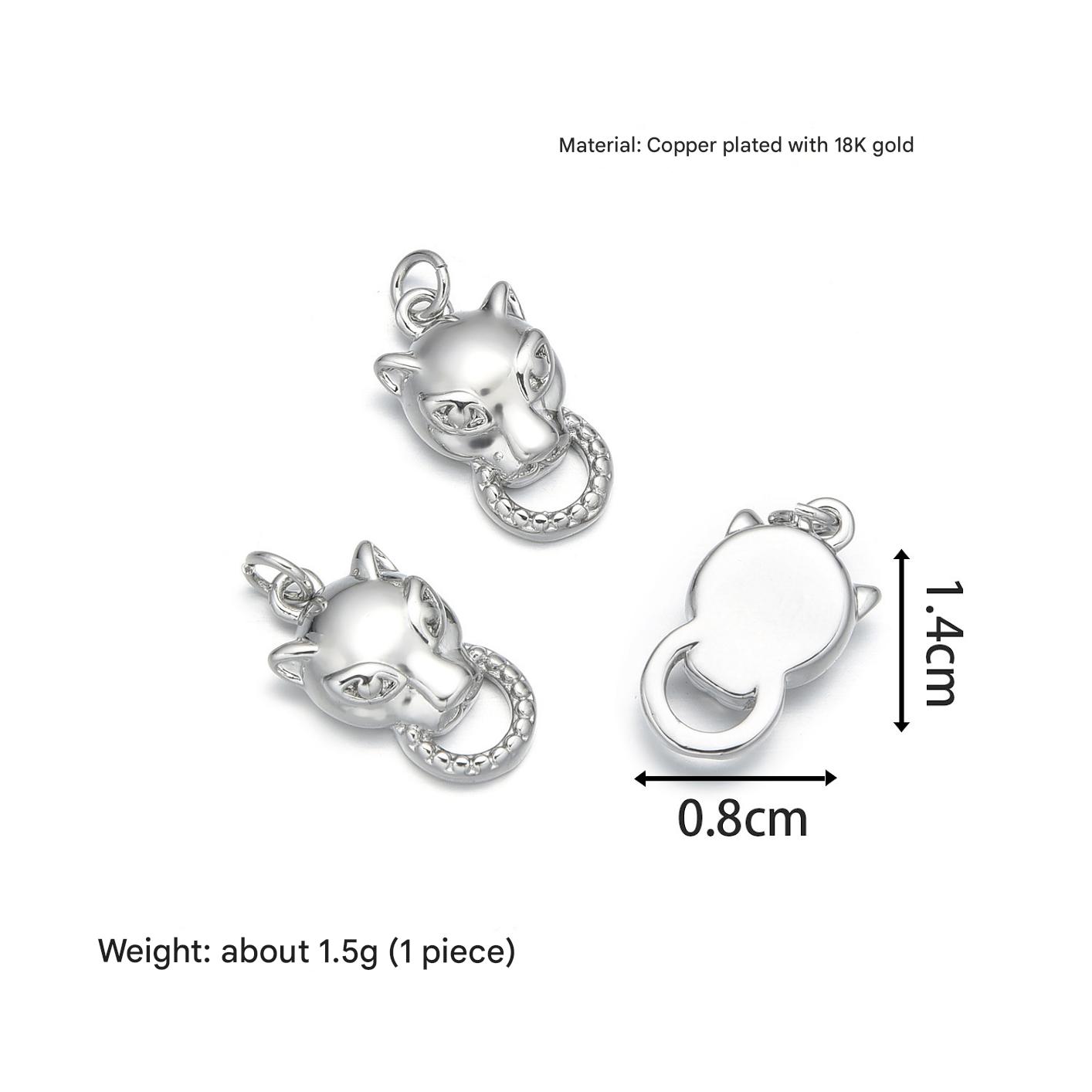 5:Glossy leopard pendant (white gold)