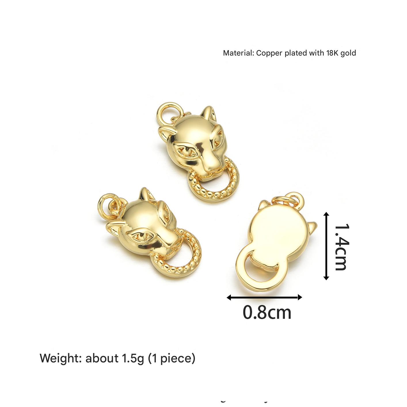 6:Glossy leopard pendant (gold)