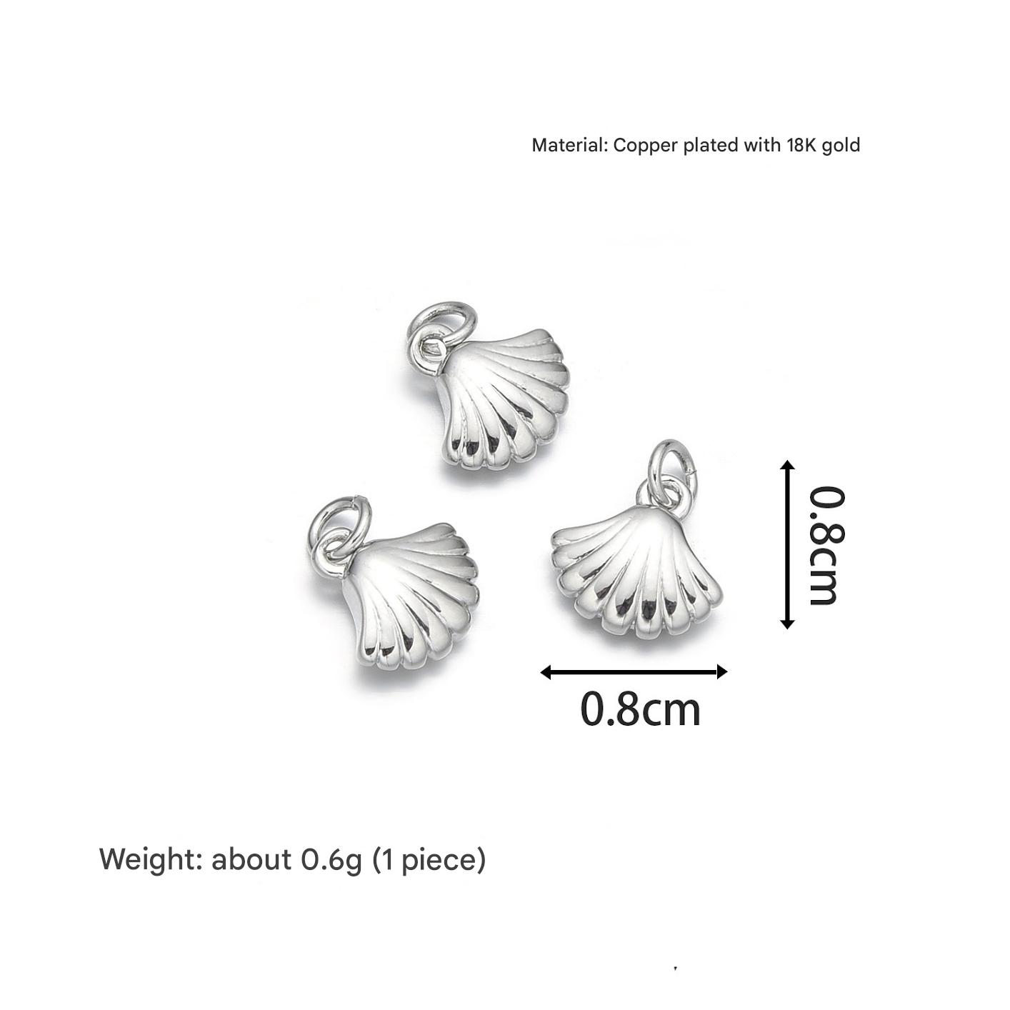 7:Glossy clam shell pendant (white gold)