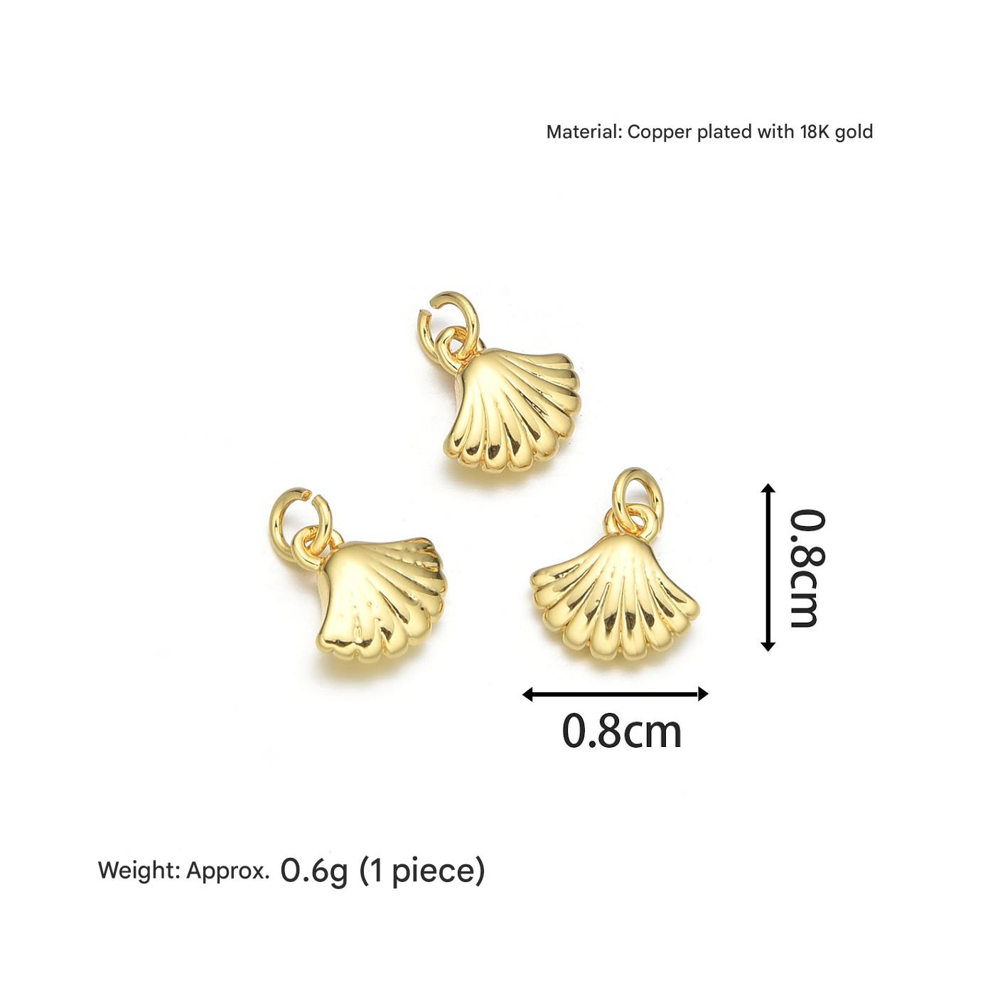 8:Glossy clam shell pendant (gold)