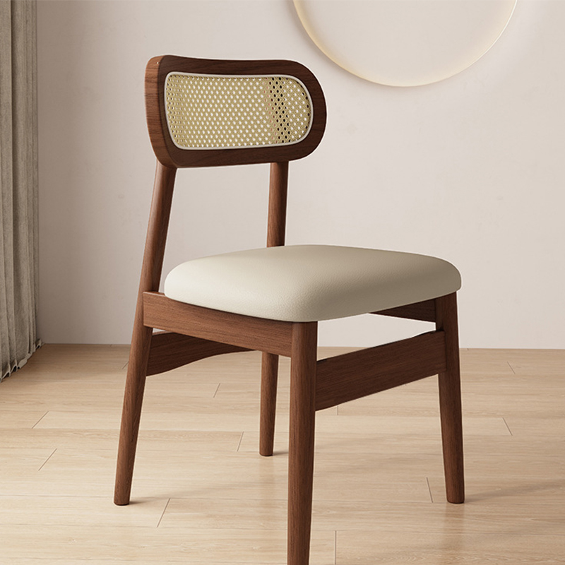 Walnut   light khaki leather