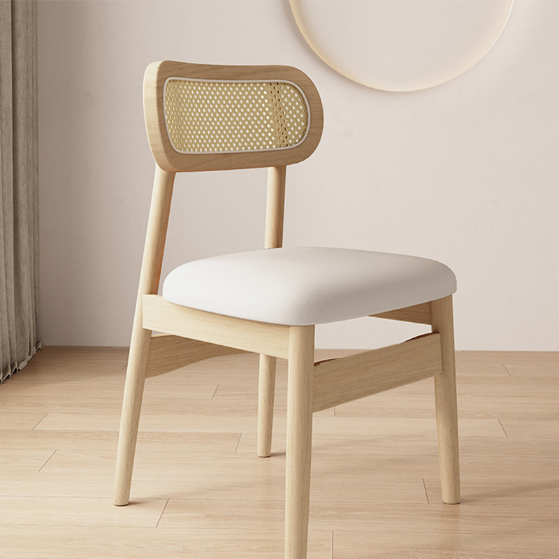 Wood color   white leather