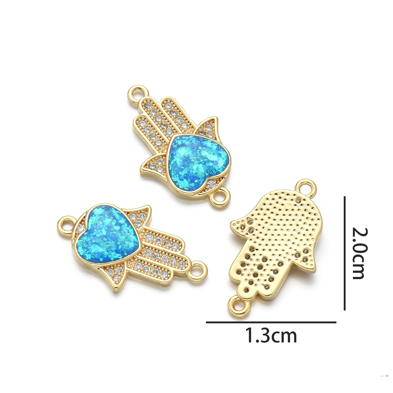 2:Heart palm (peacock blue opal)