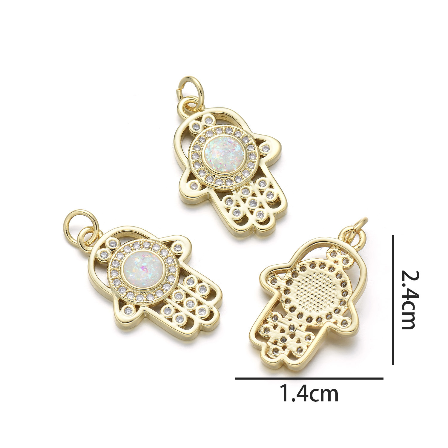 5:Palm pendant (colorful pink opal)