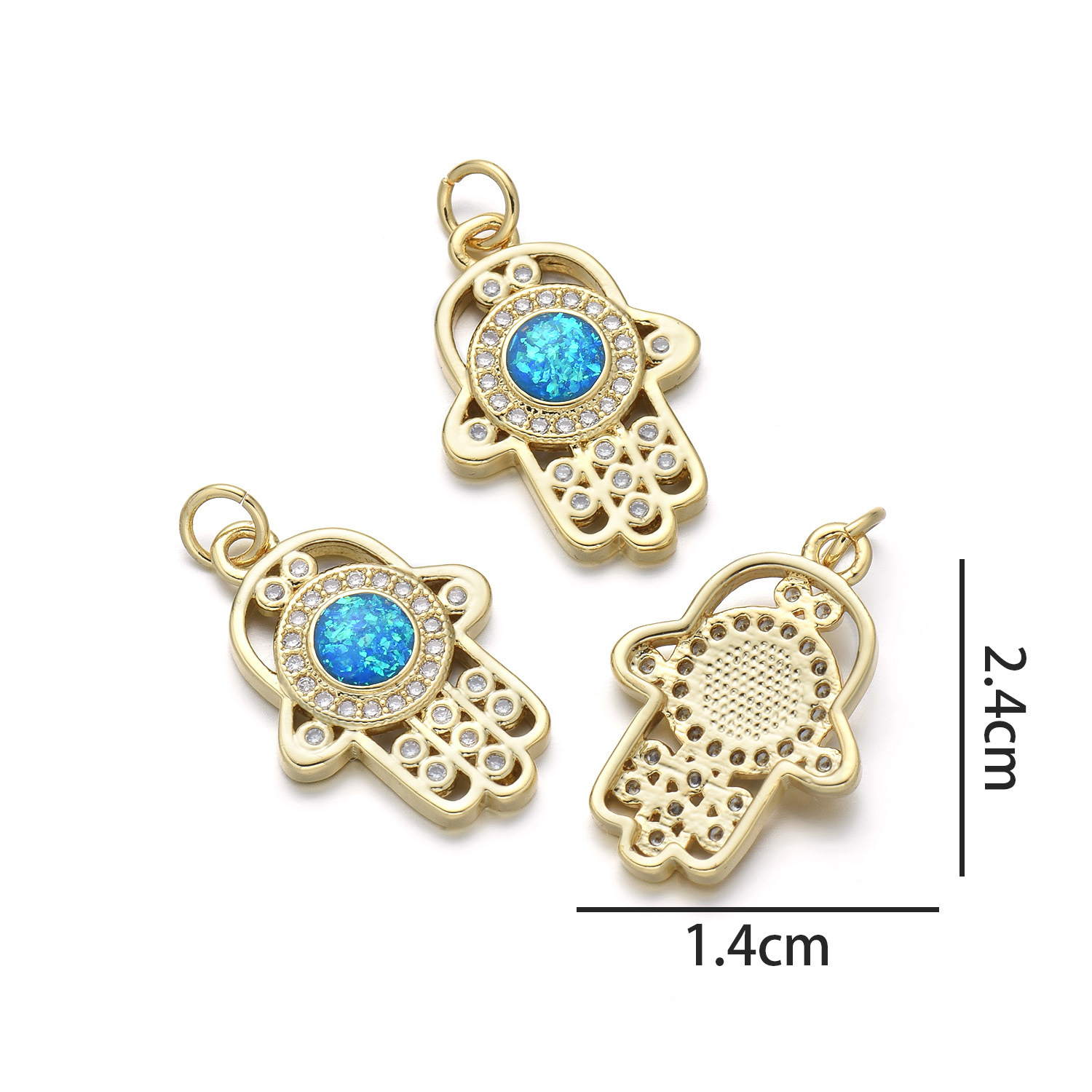 6:Palm pendant (peacock blue opal)