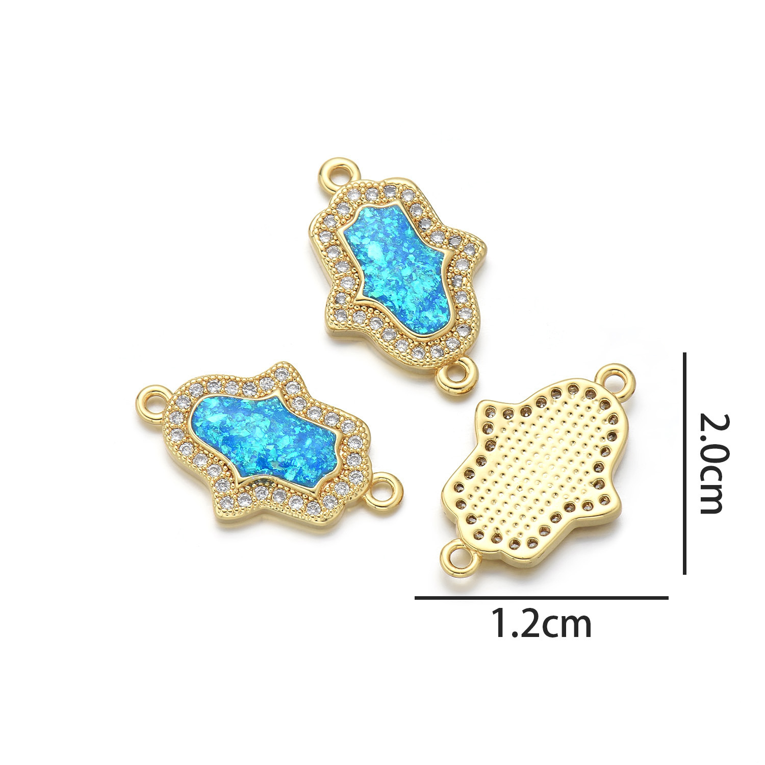 8:Palm card (peacock blue opal)