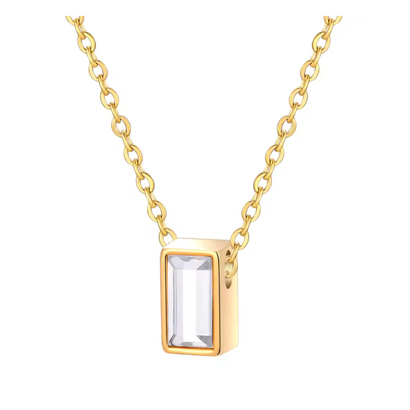 3:Gold square column pendant