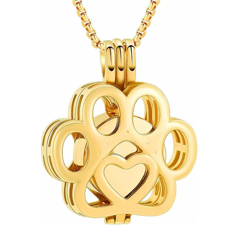 3:Gold hollow flower pendant