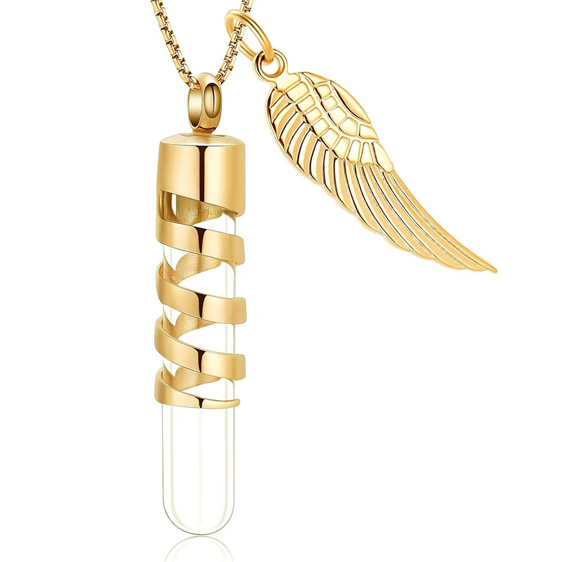 3:Gold fiberglass cylinder pendant