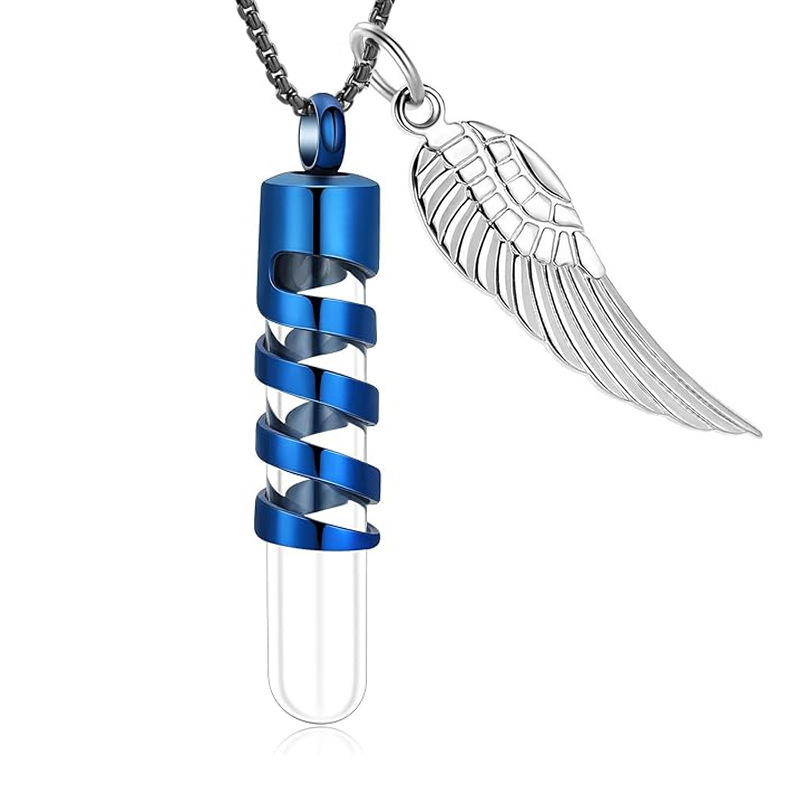5:Blue fiberglass cylindrical pendant