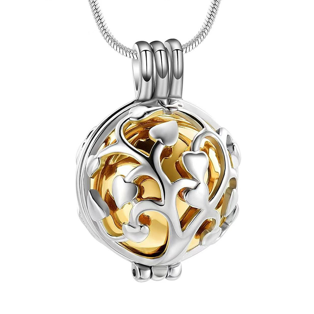 3:Gold round hollow pendant
