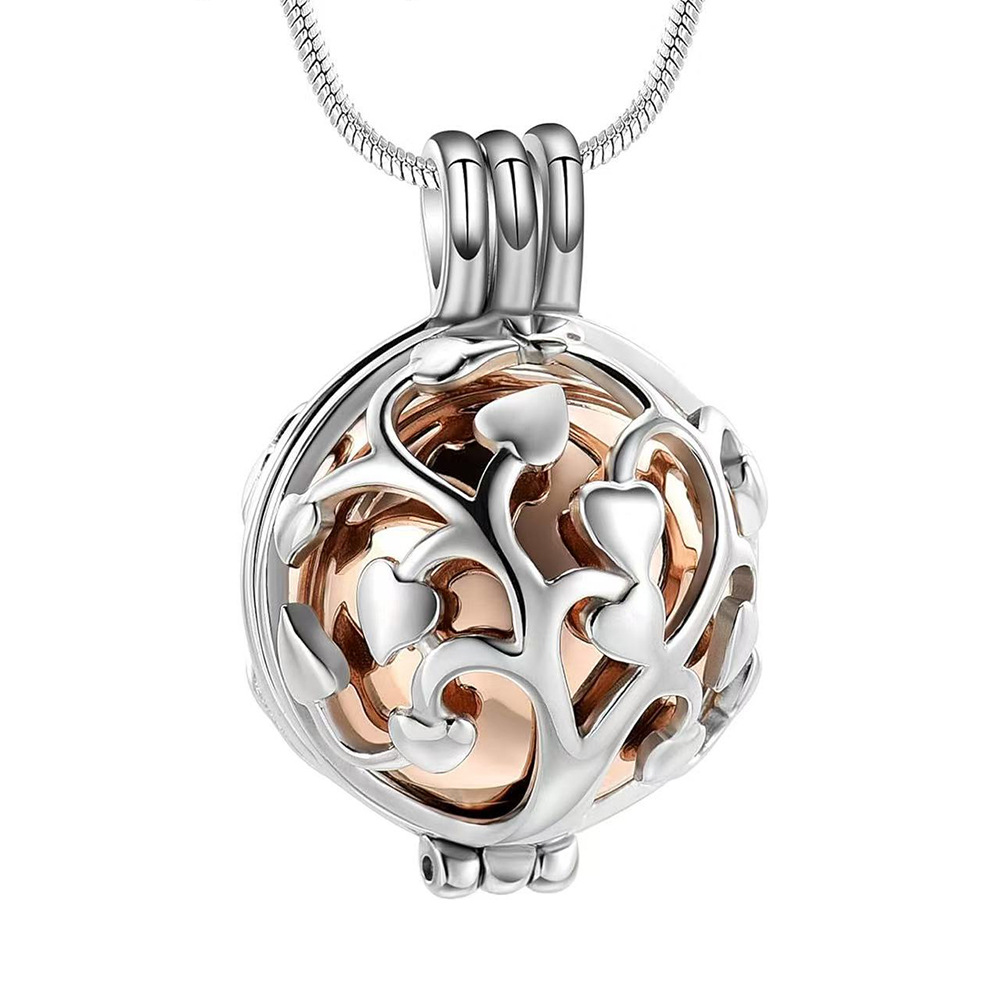 4:Rose gold round hollow pendant