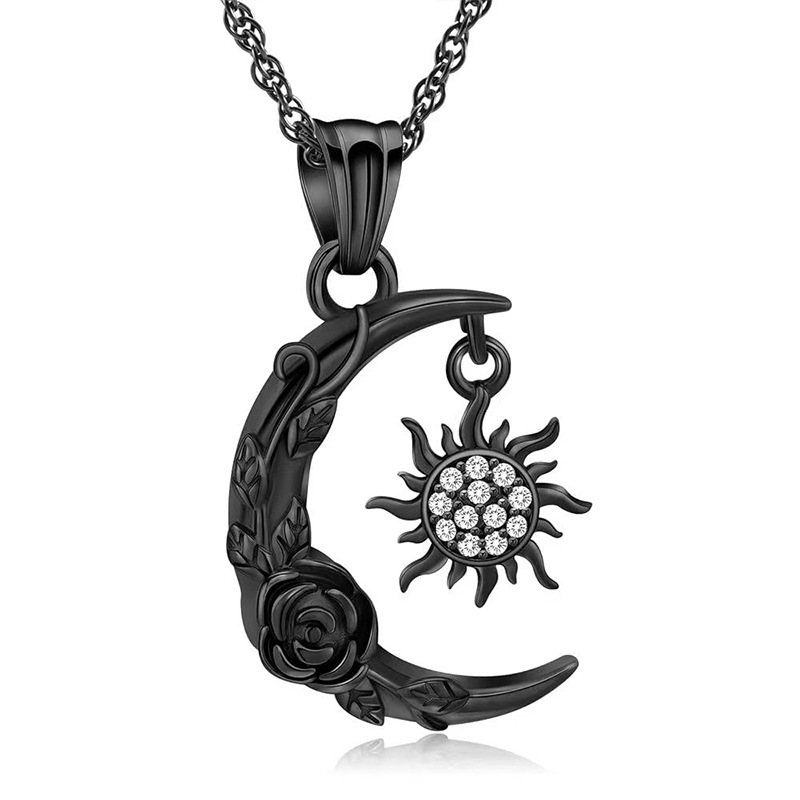 2:Black moon sun diamond pendant