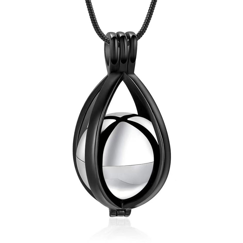2:Black water drop hollow pendant
