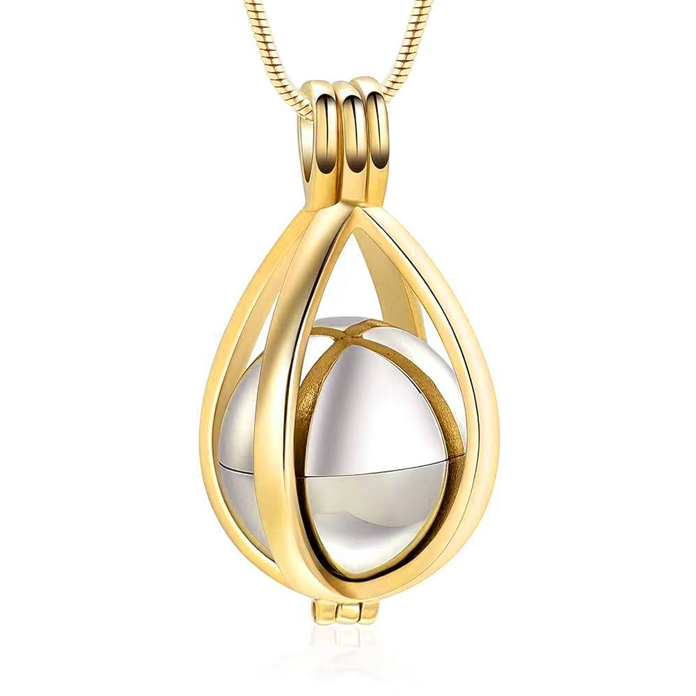 3:Golden water drop hollow pendant