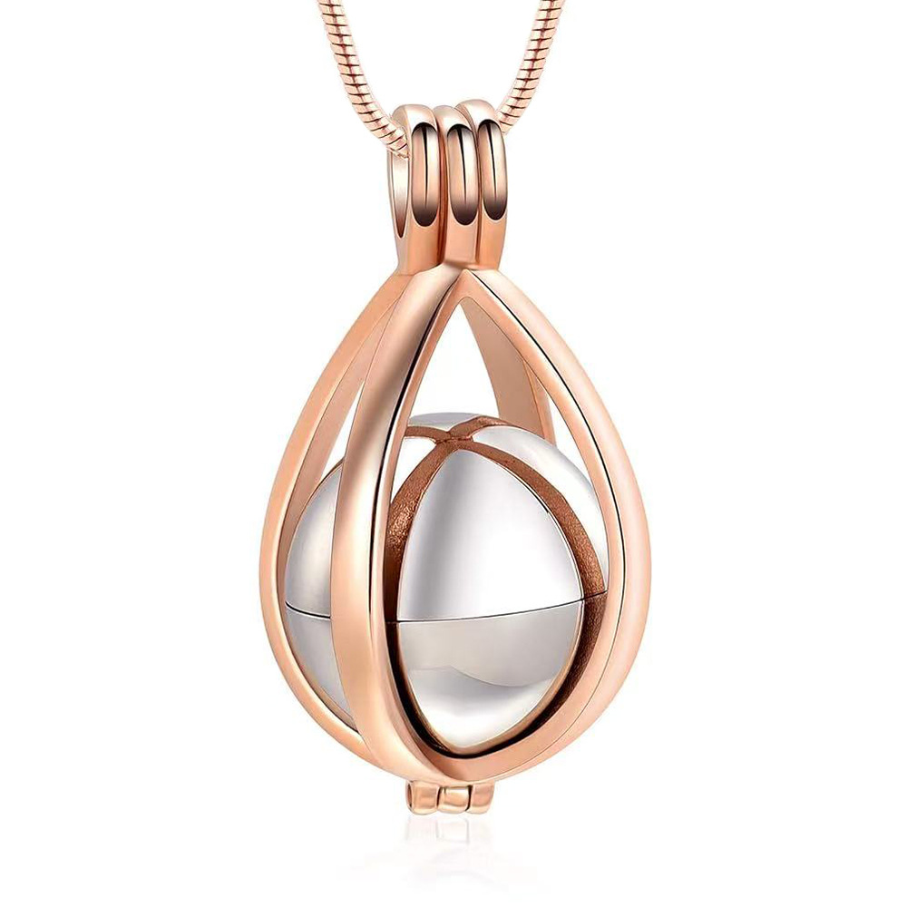 4:Rose gold water drop hollow pendant