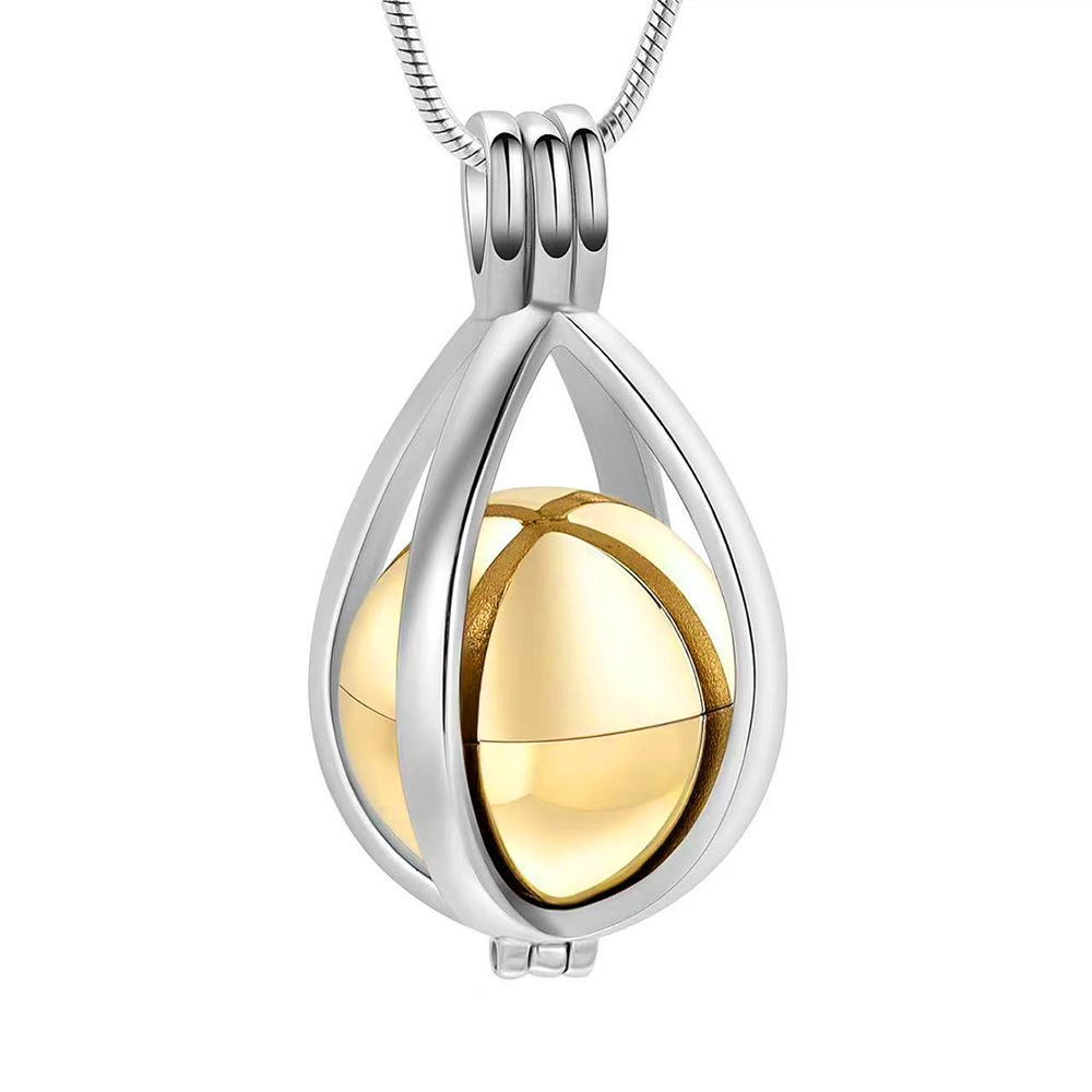 5:Silver gold water drop hollow pendant