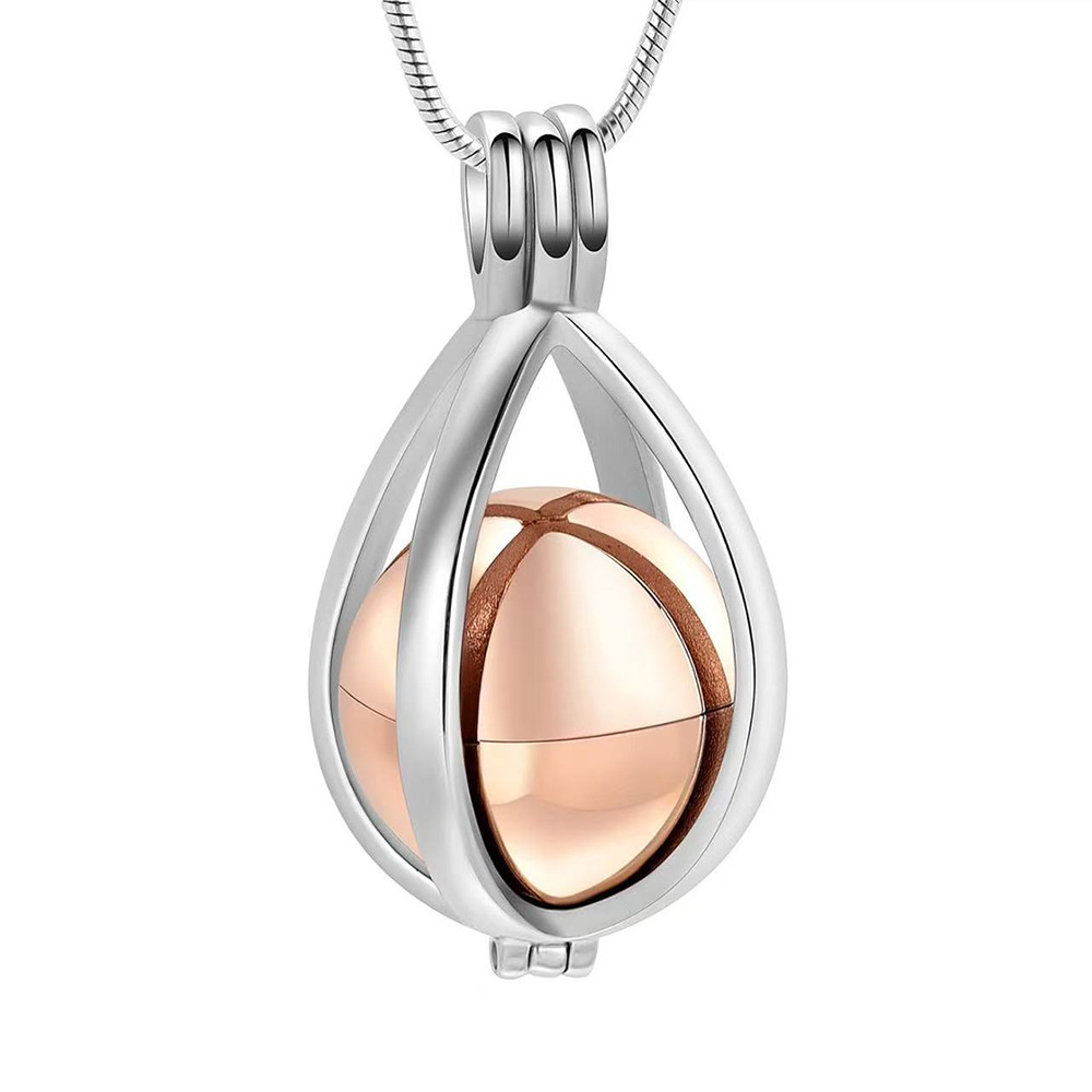 6:Silver rose gold water drop hollow pendant