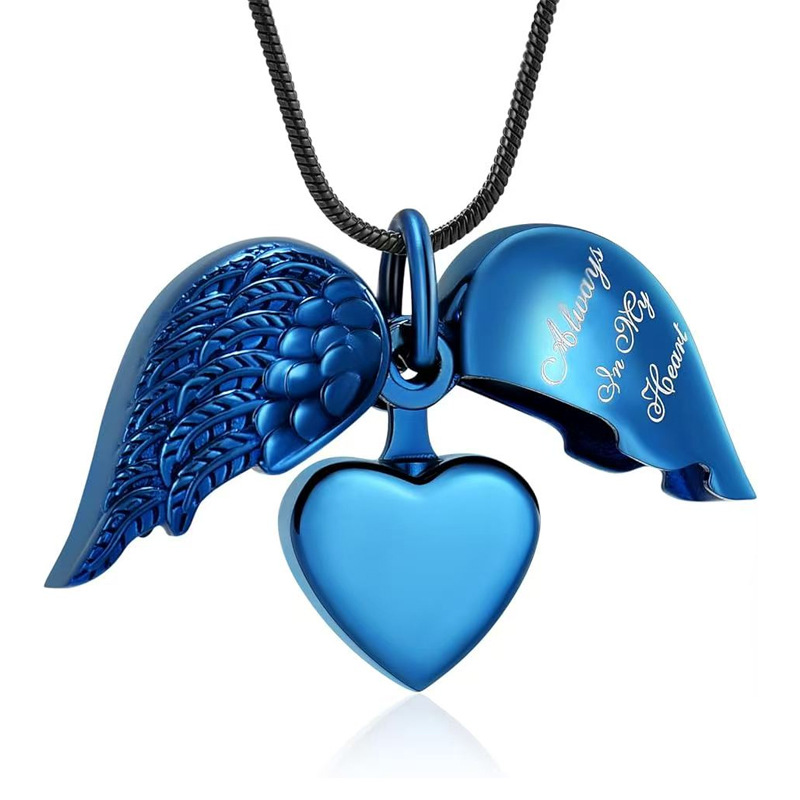 5:Blue heart shaped wings pendant