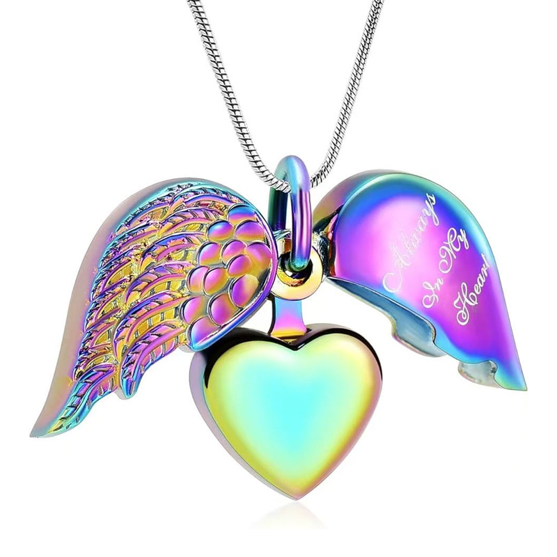 6:Colorful heart-shaped wings pendant