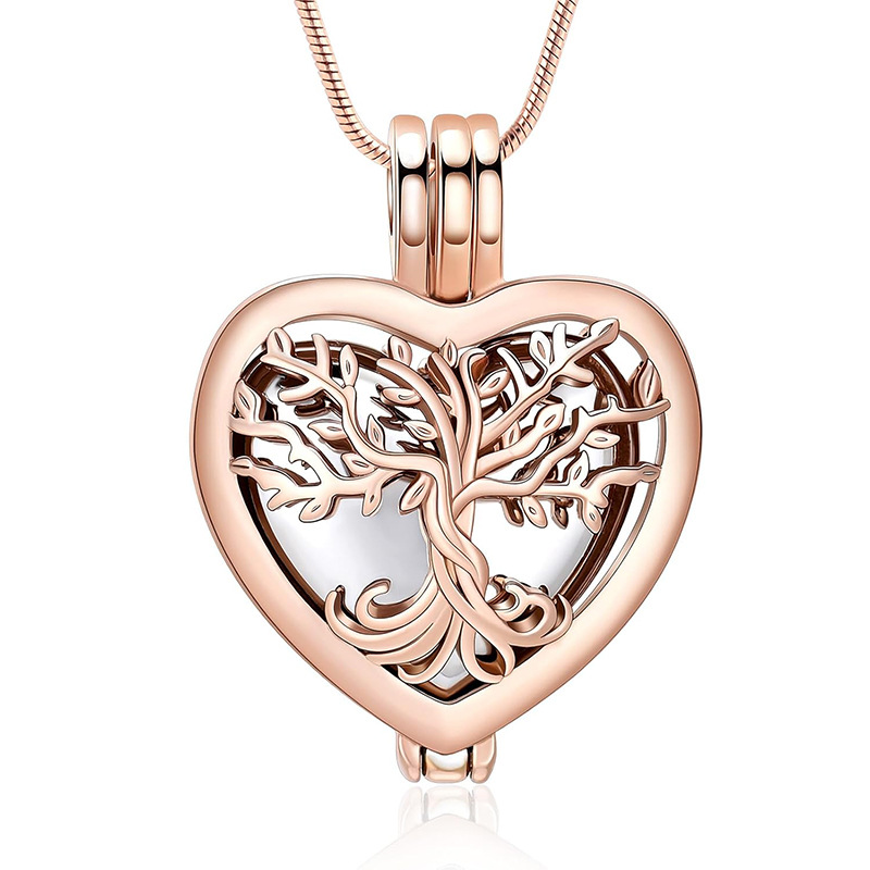 6:Rose gold silver hollow heart pendant