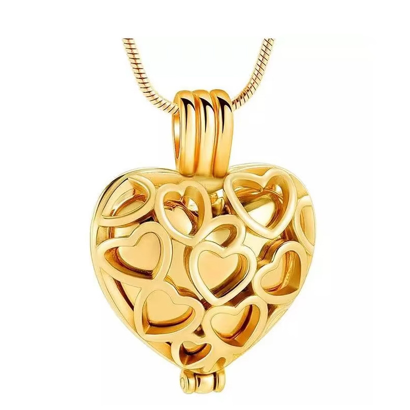 3:Gold hollow heart pendant