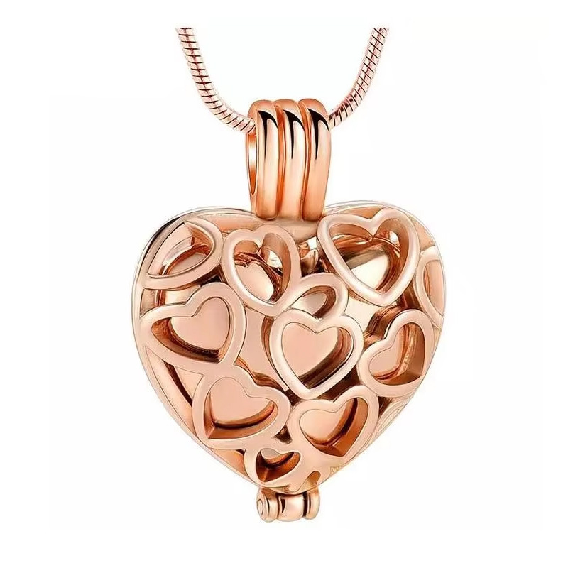 4:Rose gold hollow heart pendant