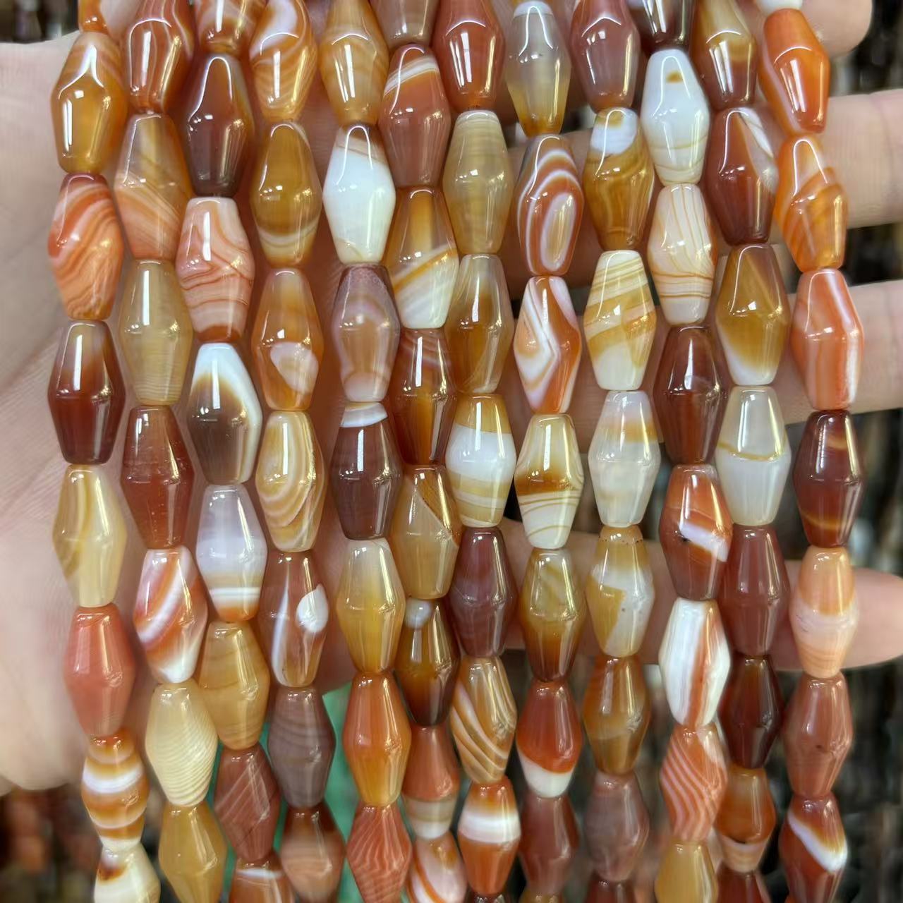 6:8x16mm red striped agate