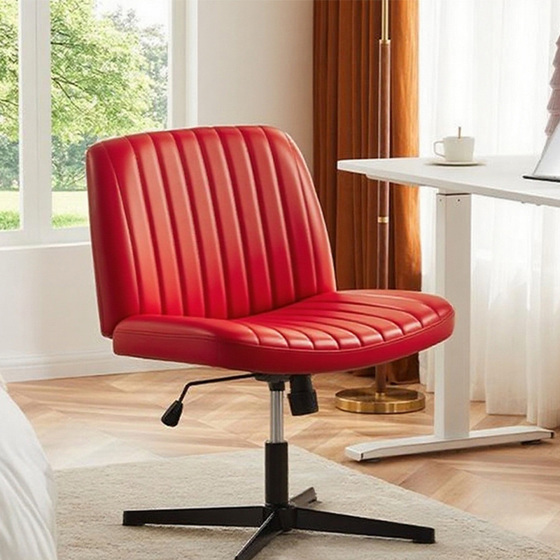 5 red leather- black four legs