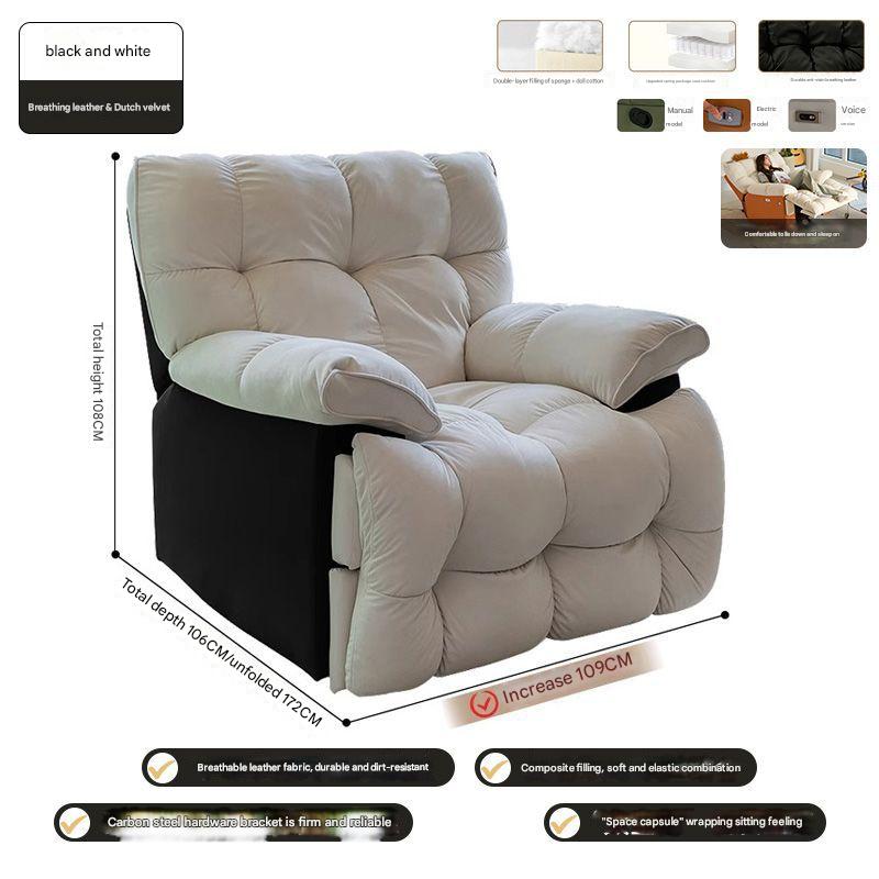 Black breathing leather and off-white dutch velvet - big mac style