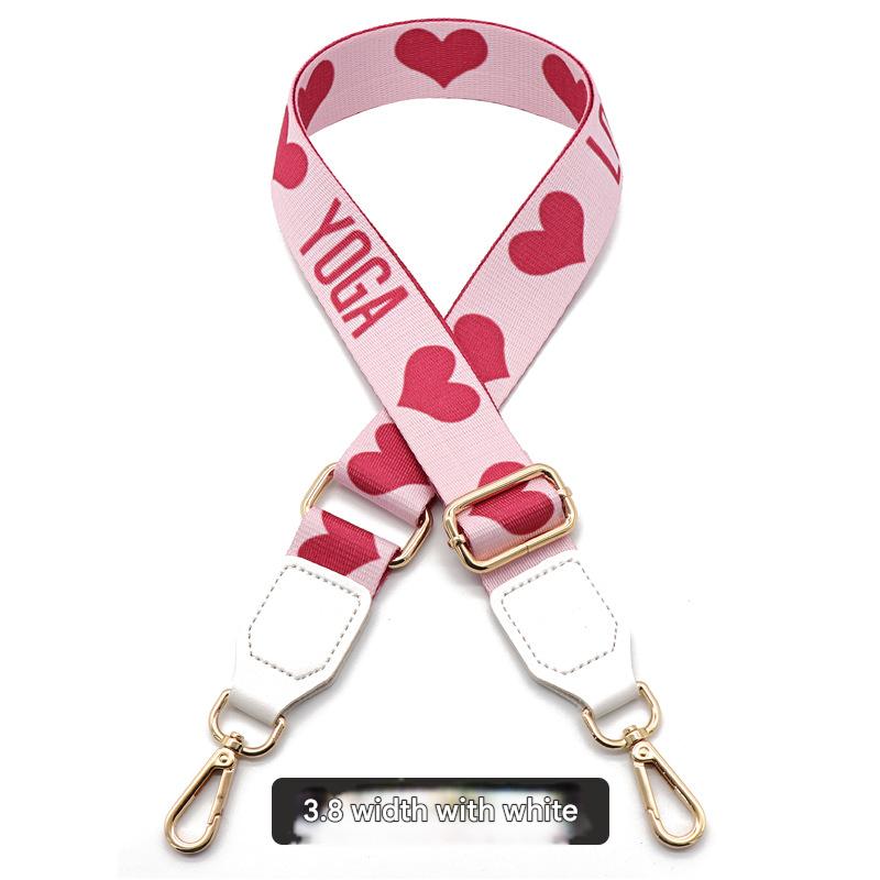 Pink Heart-White Leather-Gold Hook