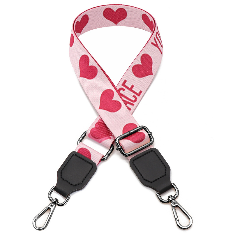 Pink Heart-Black Leather-Black Buckle