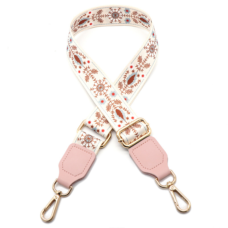 Beige flowers-pink skin-gold hook