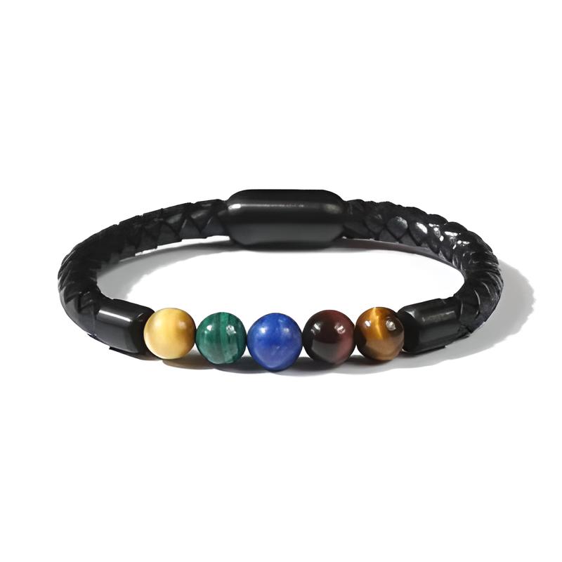 14 Colorful stone leather bracelet
