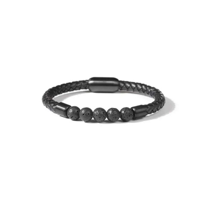 19 lava stone leather bracelet