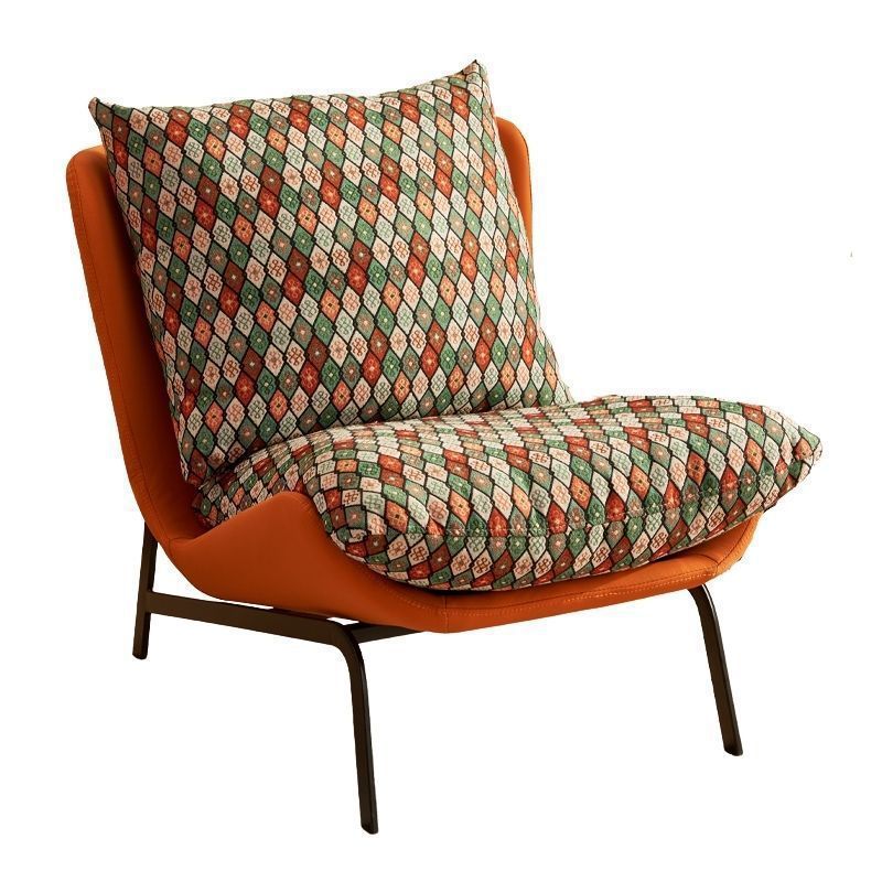 [removable and washable] orange leather base gothic window pane linen soft bag