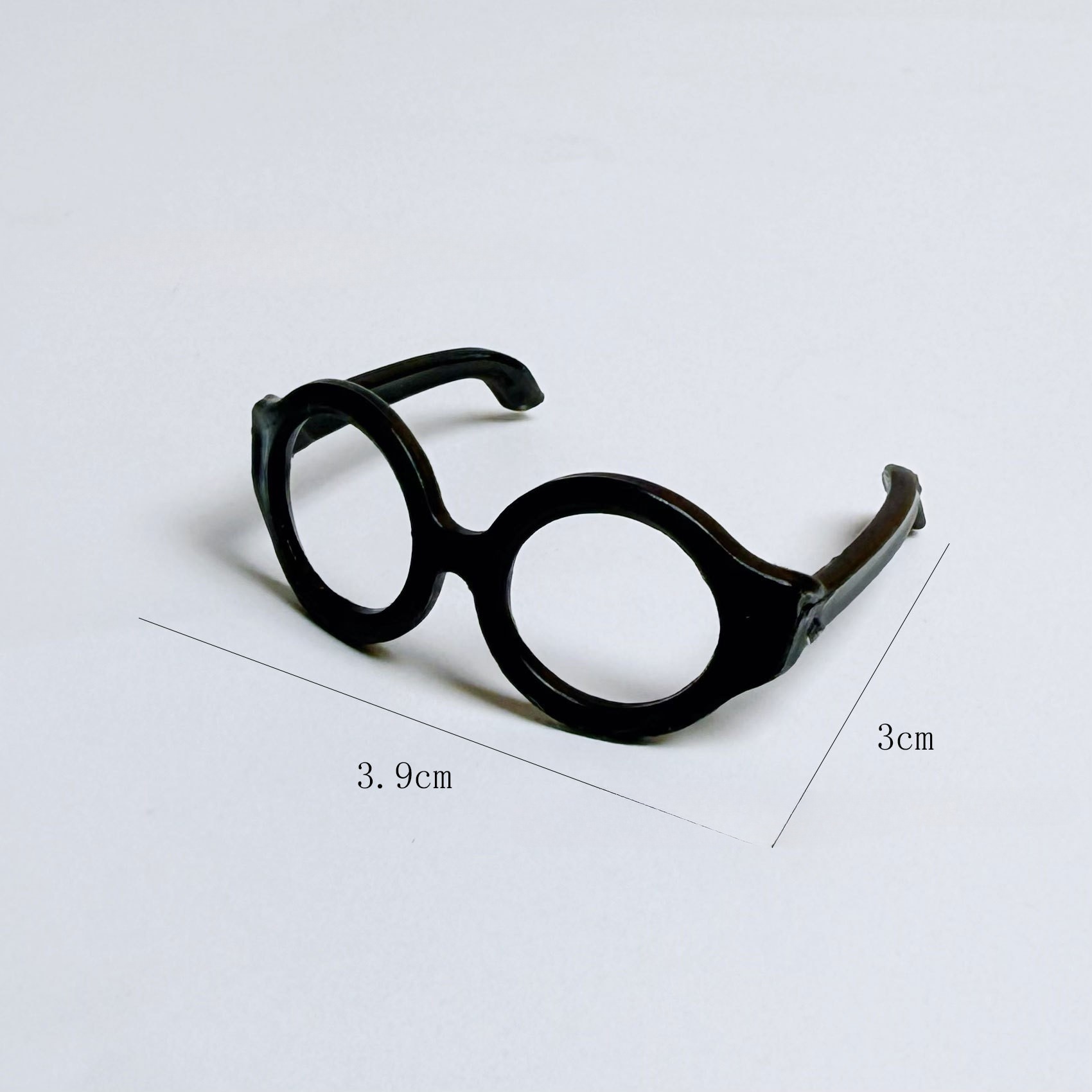 Round frame glasses [black]
