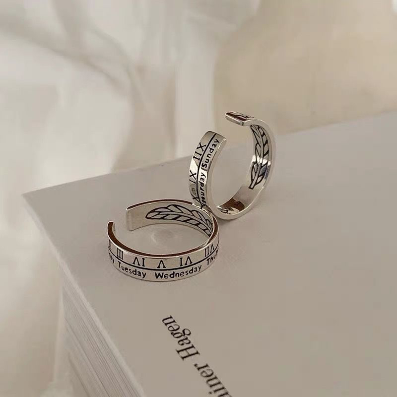 14:Roman Numeral Ring 2 Set