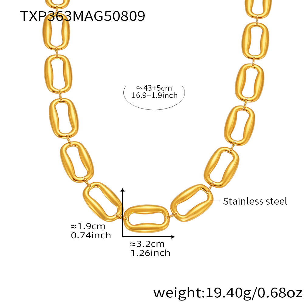 TXP363- Golden Necklace 43+5cm