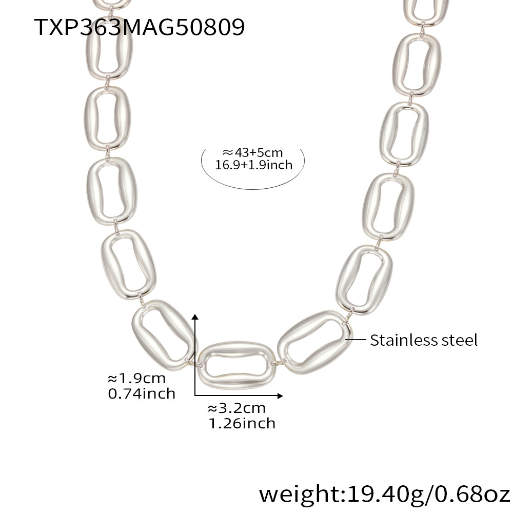 TXP363- Steel Color necklace 43+5cm