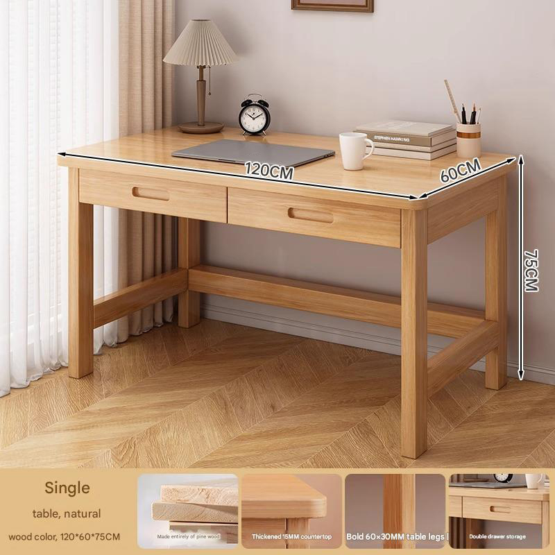 [table with extraction] log color 120*60cm all solid wood