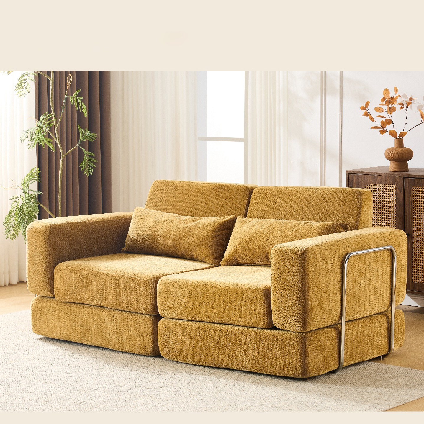 Ginger yellow--chenille velvet